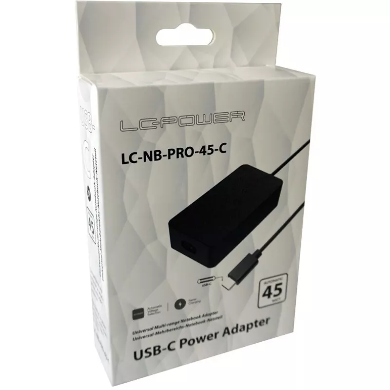 LC Power LC-NB-PRO-45-C - fonte de alimentação - AC 110-240 V - 45 Watt - preto