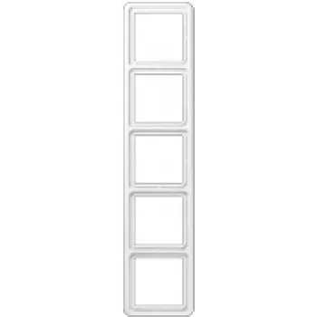 Jung CD 500 CD 585 WW moldura 5 módulos, vertical/horizontal, branco alpino