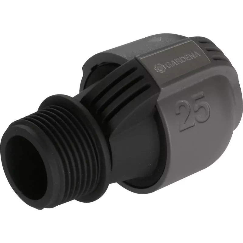 Conector para sistema de aspersão 25 mm > 1, conector preto/cinzento