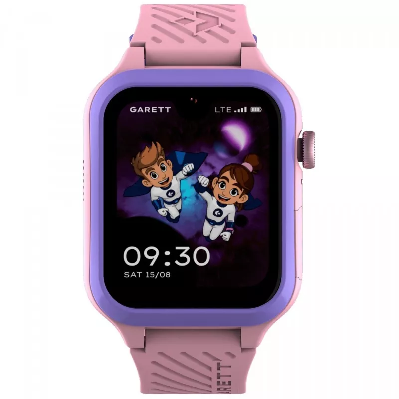 Smartwatch Garett Kids Essa 2 4G rosa — relógio infantil com GPS, função de chamada, SOS