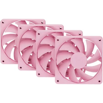 Ventoinha de refrigeração para computador HYTE FA12-SM-4 120 mm, 1500 rpm, 72 m³/h, 1,6 mmH2O, FDB, rosa, 4 unid.