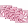Ventoinha de refrigeração para computador HYTE FA12-SM-4 120 mm, 1500 rpm, 72 m³/h, 1,6 mmH2O, FDB, rosa, 4 unid.