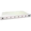 Caixa de fusão de fibra ótica Lightwin, 12 fibras, 6x DLC multimodo, 50/125 µm OM4 caixas de fusão com pigtail (SPBOX 12G50 OM4 DLC)