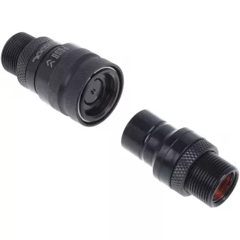 Conjunto de acoplamentos de engate rápido Eiszapfen com bucim duplo G1/4 fêmea - Deep Black (preto (mate), para tubos flexíveis (PVC, silicone, nitrilo