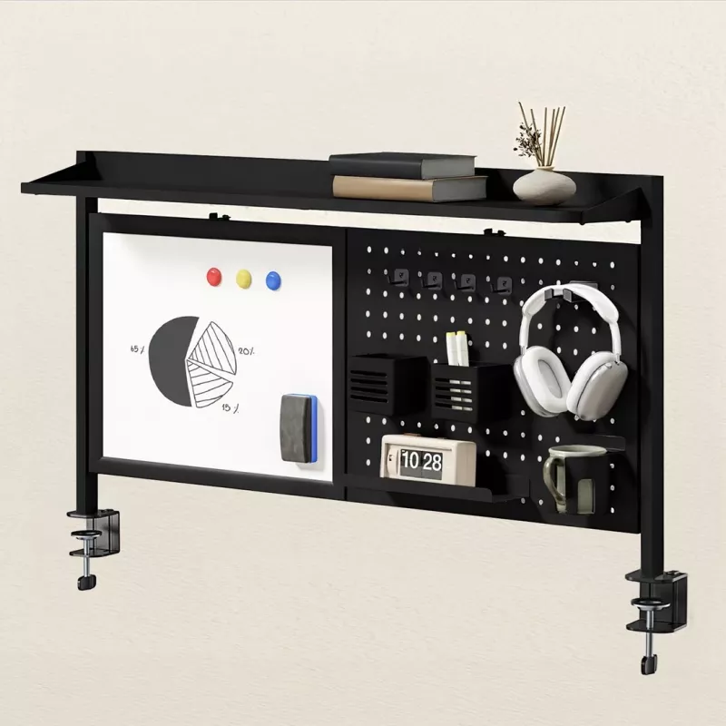 Divisória / organizador de secretária Ergo Office, carga máx. 10 kg, quadro branco, largura 1116 mm, preto, ER-301 B