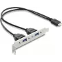 Placa adaptadora USB Type-E Key B interna DELOCK 67346 — 2× USB-A 5 Gbit/s com chapa de slot