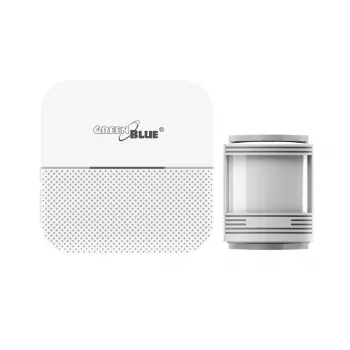 Sirene de entrada sem fios GreenBlue GB212, detetor de movimento, 52 melodias, 230 V, máx. 8 sensores