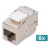 Módulo Keystone compacto Digitus CAT 6A blindado montagem sem ferramentas conector 8 unid.