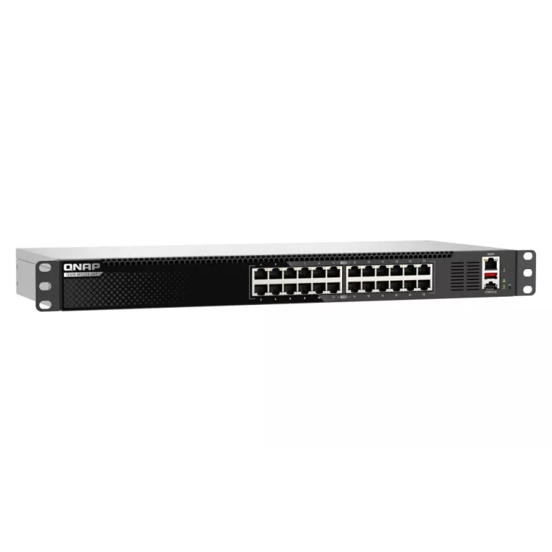 Switch de rede QNAP QSW-M3224-24T Managed L3 10G Ethernet (100/1000/10000) 1U preto, prateado