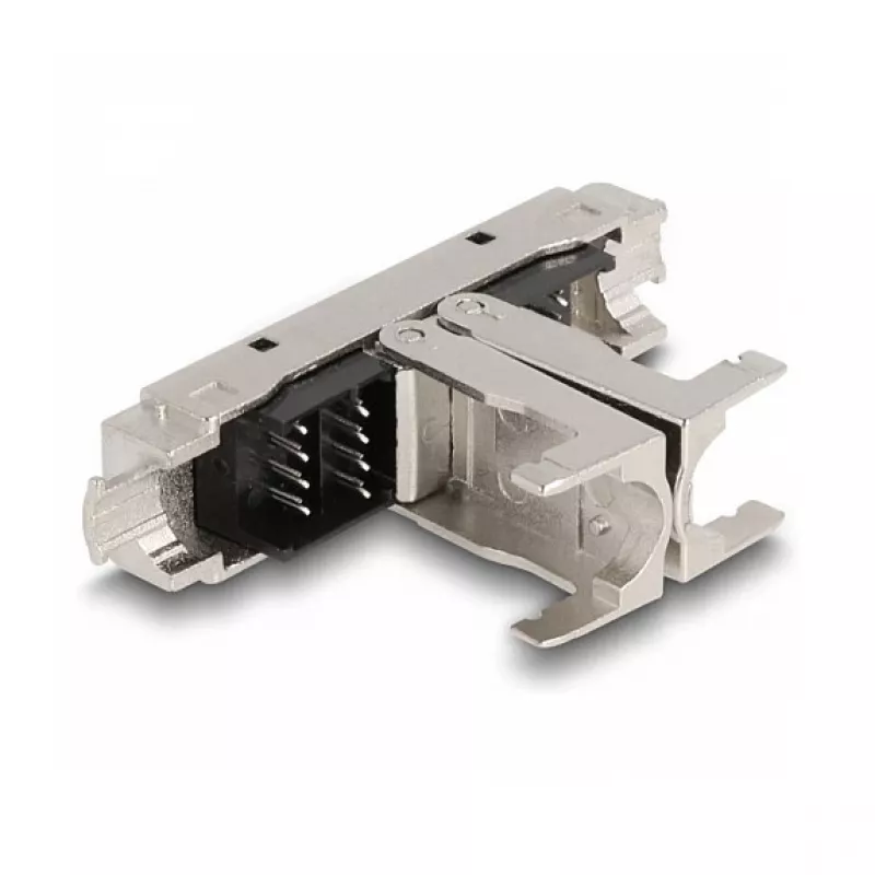 Acoplamento RJ45 DeLOCK LSA para LSA Cat.6A sem ferramentas preto