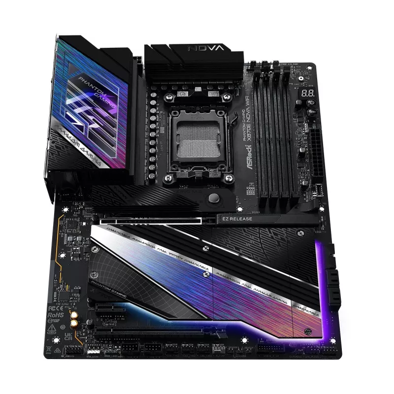 Placa-mãe ASRock X870 NOVA WIFI — AMD X870, socket AM5, ATX, 4× DIMM DDR5, 256 GB, Wi‑Fi 7, 2,5 GbE