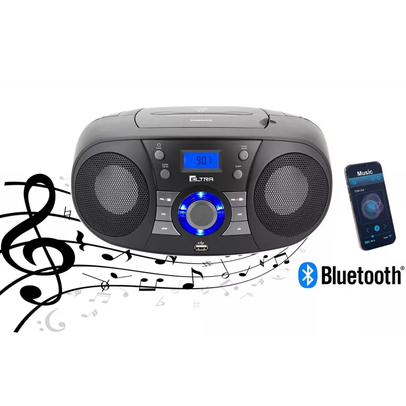 Rádio Eltra Sabrina CD 60BT preto