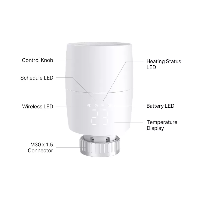 Válvula termostática inteligente para radiador TP-Link Kasa KE100