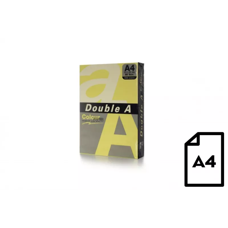 Papel colorido Double A, 80g, A4, 500 folhas, manteiga