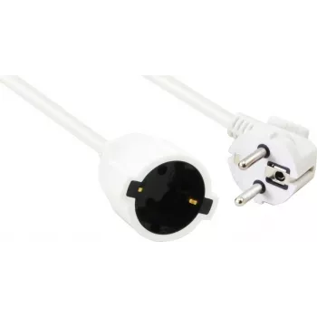 Cabo de extensão de alimentação helos 262878 CEE 7/7 (ficha angular) para CEE 7/7 (conector fêmea reto) 250V 16A 10m branco