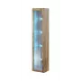 Vitrina Cama Meble VIGO 180 — vitrina de vidro para montagem na parede, 1800×400×300 mm, carvalho Wotan
