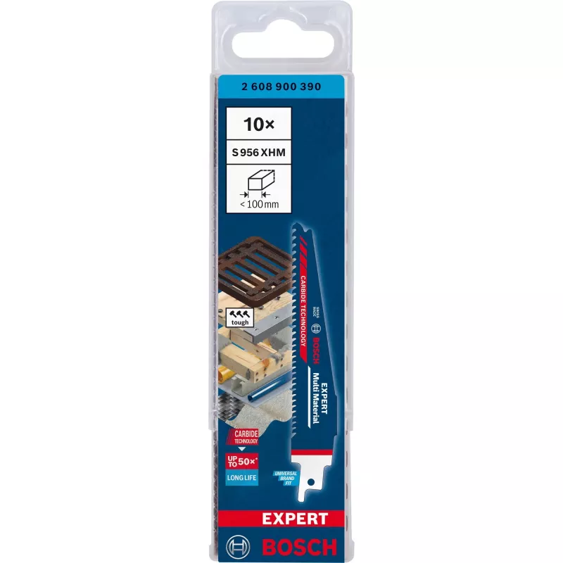 Bosch 2 608 900 390 lâmina de serra de recortar/marquetería/serra sabre lâmina de serra sabre carboneto 10 unid.
