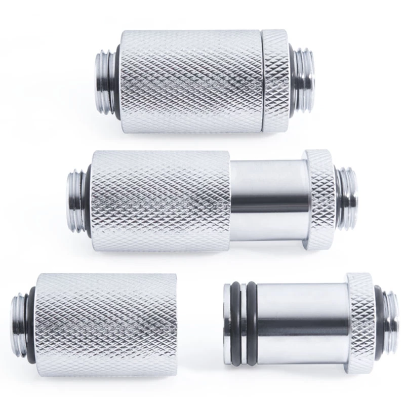 Alphacool ES D-Plug 31,5 mm, rosca macho G1/4 – rosca macho G1/4, cromado