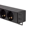 LogiLink - Unidade de distribuição de energia (montagem em rack) - 3500 Watt - entrada CEE 7/7 - saídas: 8 (2 x USB, 8 x CEE 7/7) - 1U - 4