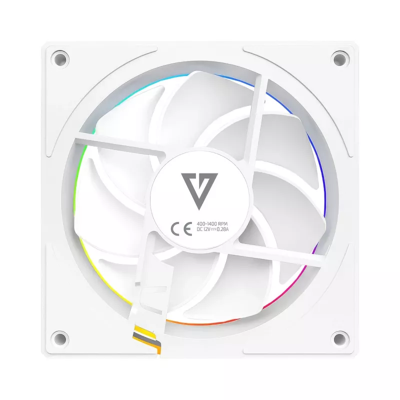 Ventoinha para caixa MODECOM VOLCANO LOOP 120 ARGB branca – 120 mm, iluminação ARGB, suporte PWM, 400–1400 rpm