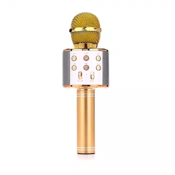 Microfone MANTA MIC10-G dourado cardioide portátil — condensador cardioide, design de mão
