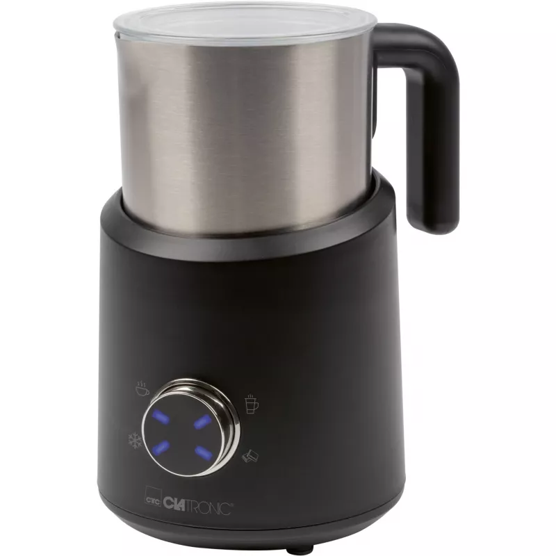 Espumador de leite CLATRONIC MS 3812 automático, preto aço inoxidável, 500W, 740ml