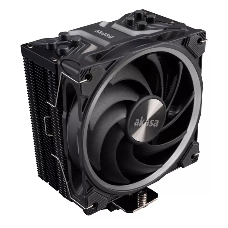 Arrefecedor de ar Akasa Soho H4 Plus 12 cm preto rolamento hidrodinâmico