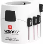 Adaptador de viagem universal branco Skross PRO Type-C E F