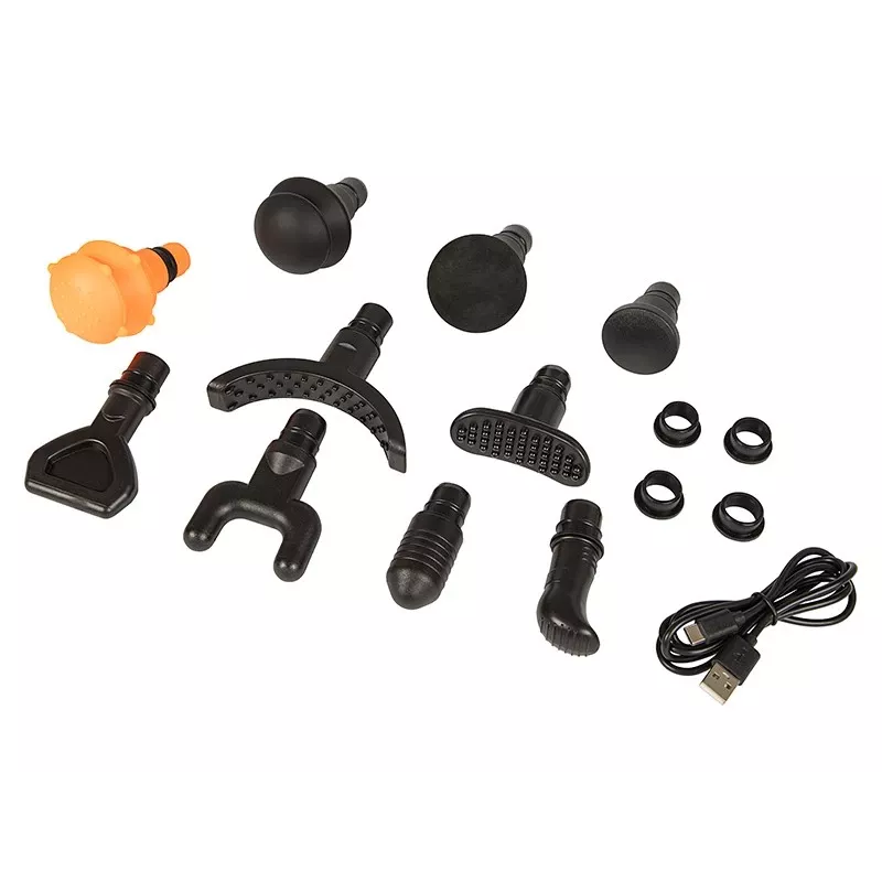 BLOW Wave 4000 44-340# pistola de massagem, 30 velocidades, 10 acessórios, 100 W, ecrã tátil LCD, USB-C, preta
