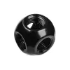 Adaptador Q Bitspower 5x rosca fêmea 1/4 preto mate - adaptador de ligação múltipla G1/4
