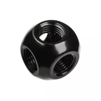 Adaptador Q Bitspower 5x rosca fêmea 1/4 preto mate - adaptador de ligação múltipla G1/4