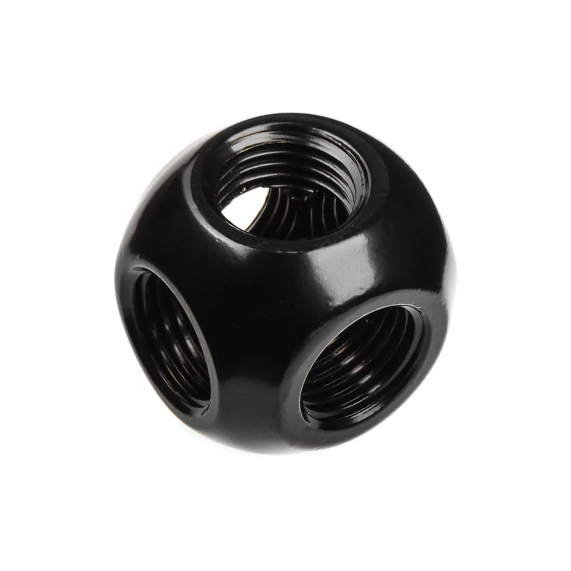 Adaptador Q Bitspower 5x rosca fêmea 1/4 preto mate - adaptador de ligação múltipla G1/4