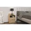 Mesa de cabeceira top e shop M1 ARTISAN, acabamento carvalho, 2 gavetas, 400×320×590 mm