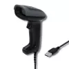 Leitor de códigos de barras manual QOLTEC 50863 — leitor 1D/2D, USB com fios, sensor LED, preto, 5V, cabo de 1,8 m