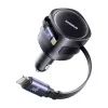 Carregador de automóvel Baseus Enjoyment Max 60W com cabos USB-C e Lightning, carregamento rápido de porta dupla
