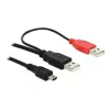 Cabo USB DeLOCK 2x ficha USB2.0-A / USB mini 5 pinos 1 m preto