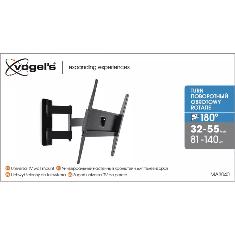 Vogels | Suporte de parede | MA3040-A1 | Totalmente móvel | 32-65 | Capacidade máxima 25 kg | preto