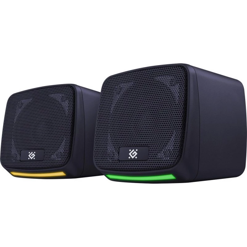 Defender J3 2.0 colunas para PC, 6 W, LED, alimentação USB, AUX, 90–20000 Hz, pretas