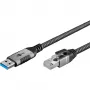 Goobay 70693 cabo USB-A para RJ45 Ethernet CAT 6 para ligação à Internet com fios estável com router/modem/switch de rede/substitui adaptador USB para RJ45 / 1