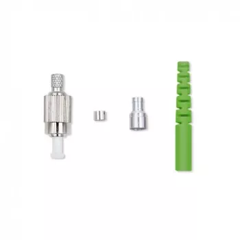 Conector de fibra ótica FC/APC Qoltec 54443 Monomodo Verde Prateado Amarelo