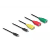 Hub de cabo USB 2.0 DeLOCK 4 portas USB Type-C para 3 x conector fêmea USB-A + 1 x macho USB-C