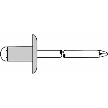 Rebite cego GESIPA 5x16 mm Al/A2 para placas de 10,0–12,0 mm, embalagem de 250