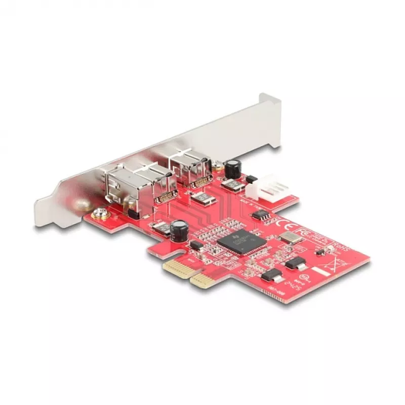 DeLOCK 90738 Adaptador PCIe Firewire interno IEEE 1394 vermelho