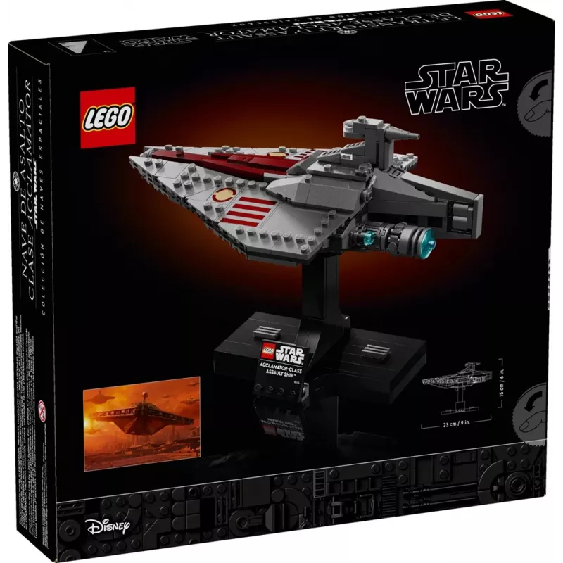 LEGO Star Wars conjunto Nave de assalto classe Acclamator 75404 — conjunto de construção, 450 peças, modelo de exposição 130×150×230 mm