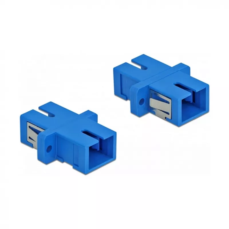 Adaptador de fibra ótica SC fêmea para SC fêmea, DELOCK 85990, azul, pack de 4