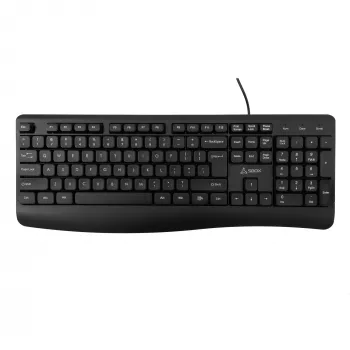 Teclado USB com fios SBOX K-103 US preto — layout US, ligação USB