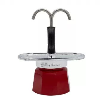 Bialetti Mini Express Magritte cafeteira Moka vermelho, prateado