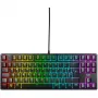 No name Teclado K4V2 TKL – design compacto tenkeyless, com fios, preto, layout UK