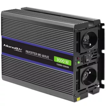 Inversor QOLTEC Monolith 3000 MS Wave, 12V→230V, 1500/3000W, com USB