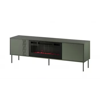 Móvel de TV com lareira Cama Meble TRESSE 180x40x54,5 cm — tampo verde mate, aglomerado